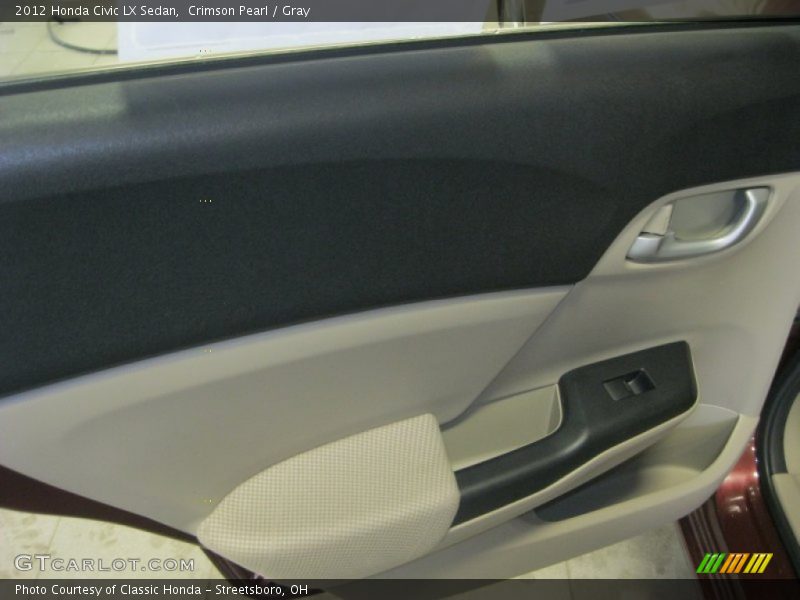 Crimson Pearl / Gray 2012 Honda Civic LX Sedan