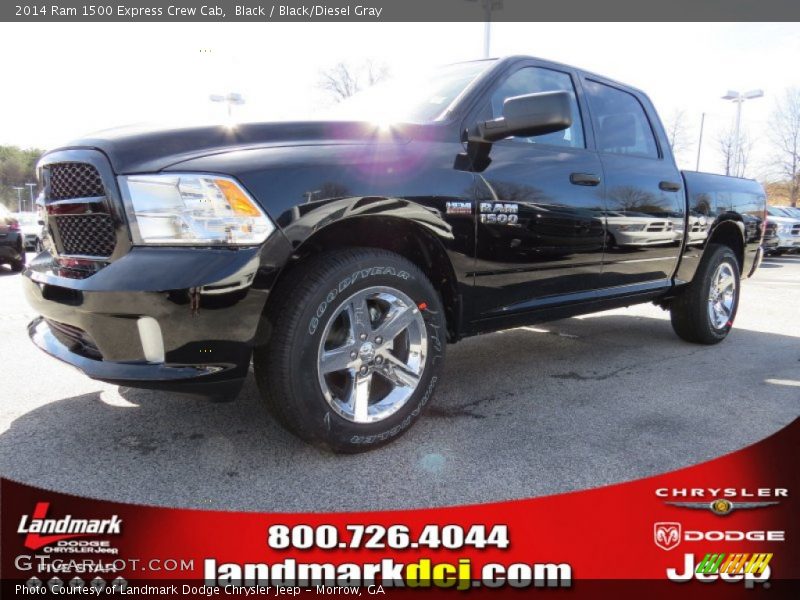 Black / Black/Diesel Gray 2014 Ram 1500 Express Crew Cab