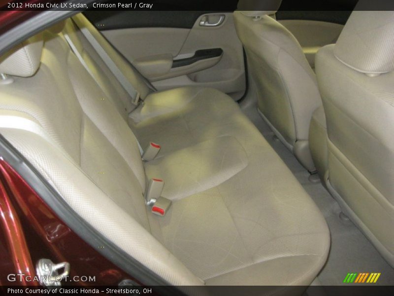 Crimson Pearl / Gray 2012 Honda Civic LX Sedan