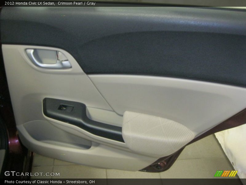 Crimson Pearl / Gray 2012 Honda Civic LX Sedan