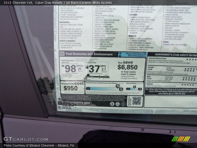  2013 Volt  Window Sticker