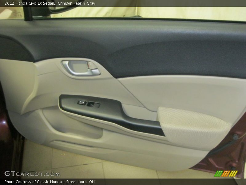 Crimson Pearl / Gray 2012 Honda Civic LX Sedan