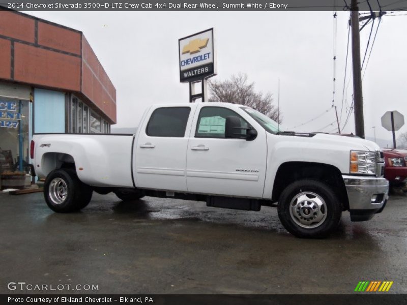 Summit White / Ebony 2014 Chevrolet Silverado 3500HD LTZ Crew Cab 4x4 Dual Rear Wheel
