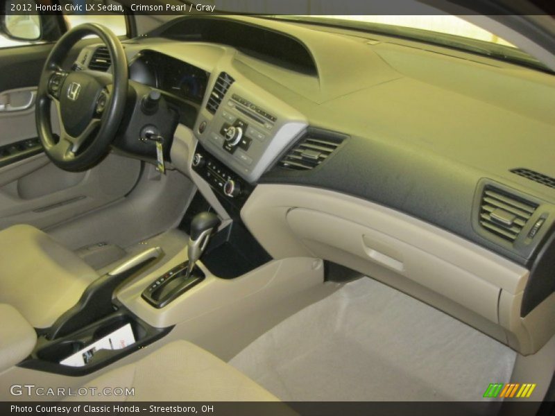 Crimson Pearl / Gray 2012 Honda Civic LX Sedan