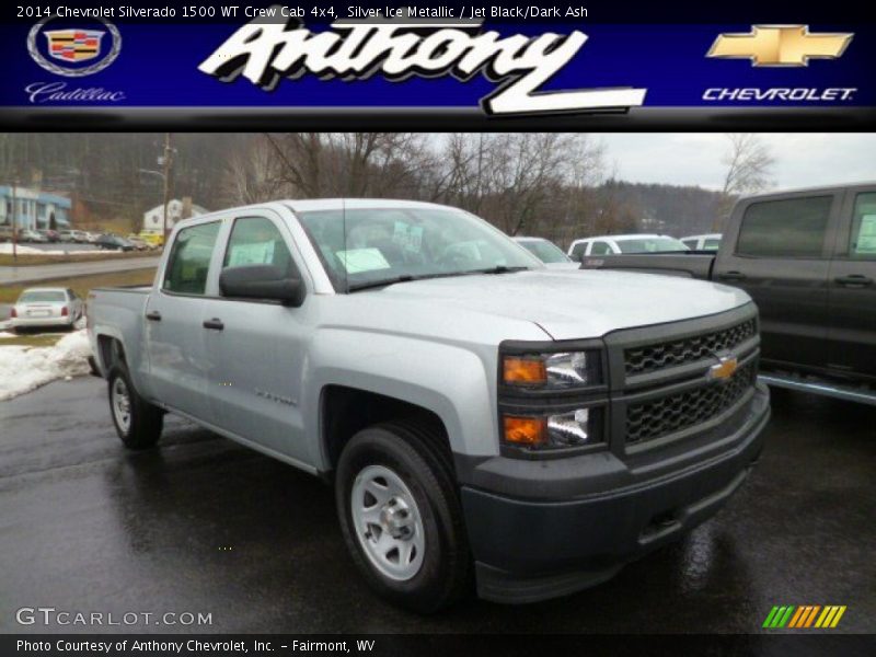 Silver Ice Metallic / Jet Black/Dark Ash 2014 Chevrolet Silverado 1500 WT Crew Cab 4x4