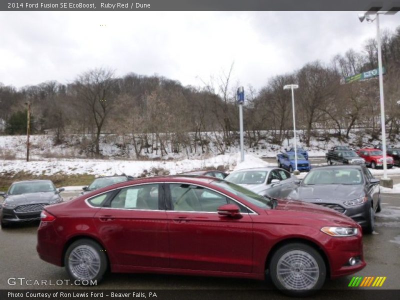 Ruby Red / Dune 2014 Ford Fusion SE EcoBoost