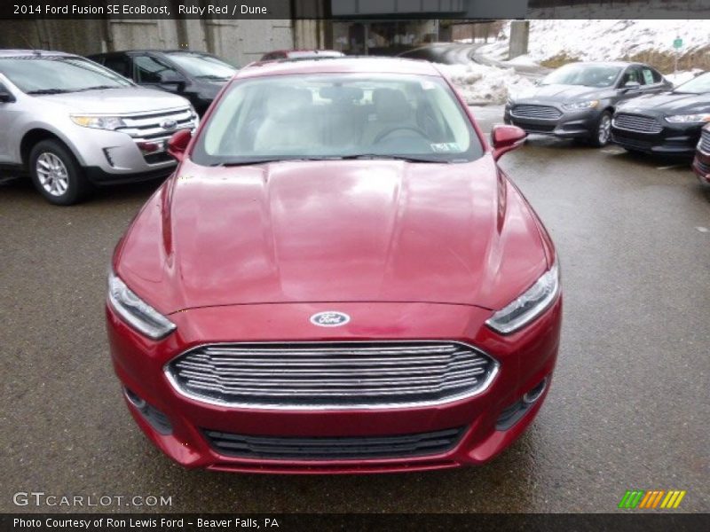 Ruby Red / Dune 2014 Ford Fusion SE EcoBoost