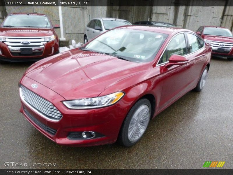 Ruby Red / Dune 2014 Ford Fusion SE EcoBoost