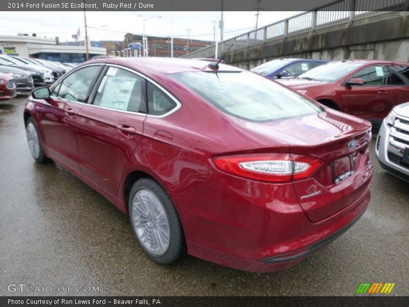 Ruby Red / Dune 2014 Ford Fusion SE EcoBoost