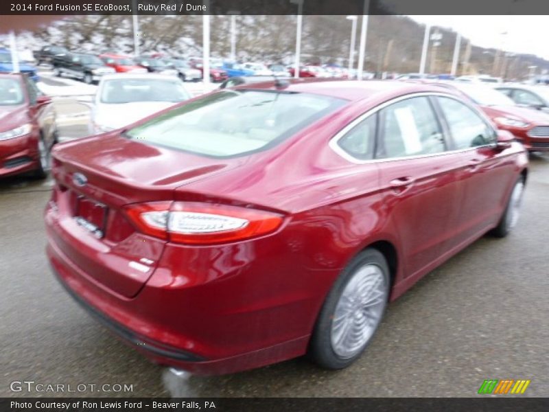Ruby Red / Dune 2014 Ford Fusion SE EcoBoost
