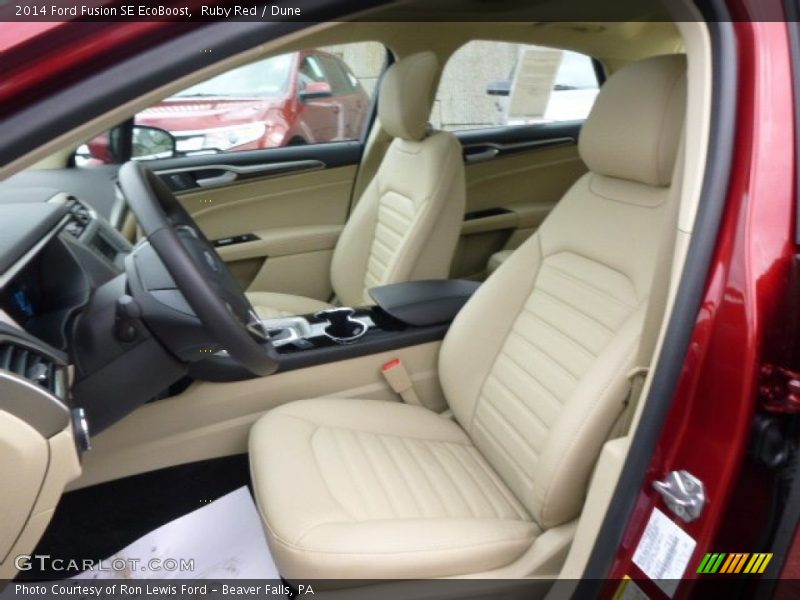 Ruby Red / Dune 2014 Ford Fusion SE EcoBoost