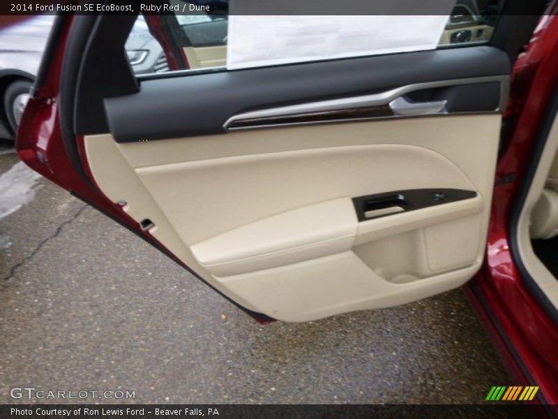 Ruby Red / Dune 2014 Ford Fusion SE EcoBoost