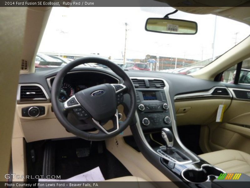 Ruby Red / Dune 2014 Ford Fusion SE EcoBoost