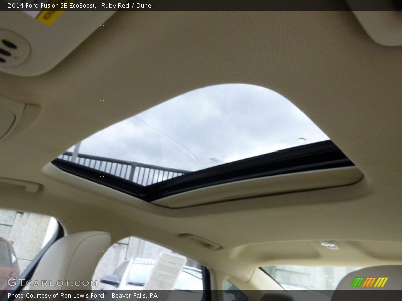 Ruby Red / Dune 2014 Ford Fusion SE EcoBoost