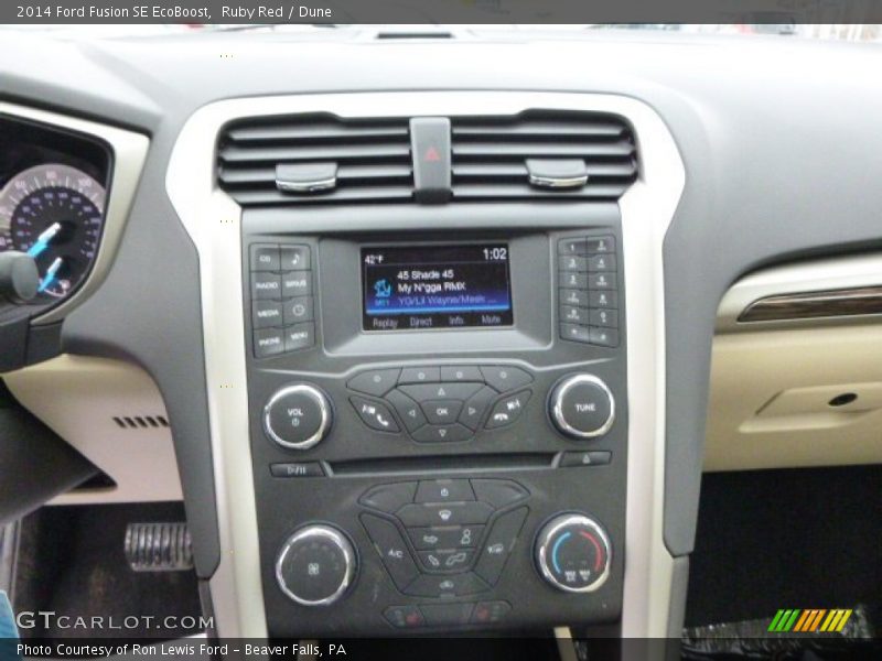 Ruby Red / Dune 2014 Ford Fusion SE EcoBoost