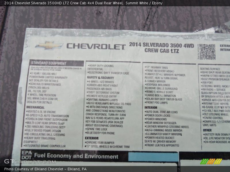 Summit White / Ebony 2014 Chevrolet Silverado 3500HD LTZ Crew Cab 4x4 Dual Rear Wheel