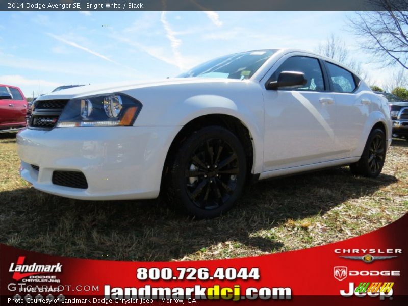 Bright White / Black 2014 Dodge Avenger SE
