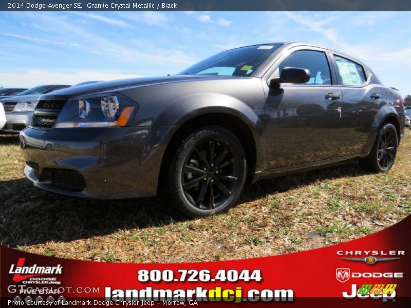 Granite Crystal Metallic / Black 2014 Dodge Avenger SE