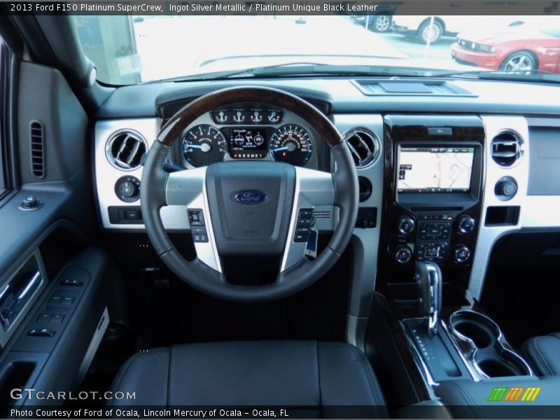 Ingot Silver Metallic / Platinum Unique Black Leather 2013 Ford F150 Platinum SuperCrew