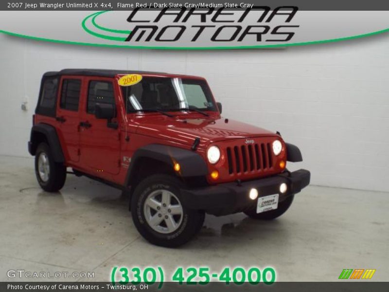 Flame Red / Dark Slate Gray/Medium Slate Gray 2007 Jeep Wrangler Unlimited X 4x4