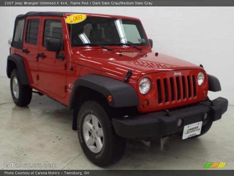 Flame Red / Dark Slate Gray/Medium Slate Gray 2007 Jeep Wrangler Unlimited X 4x4