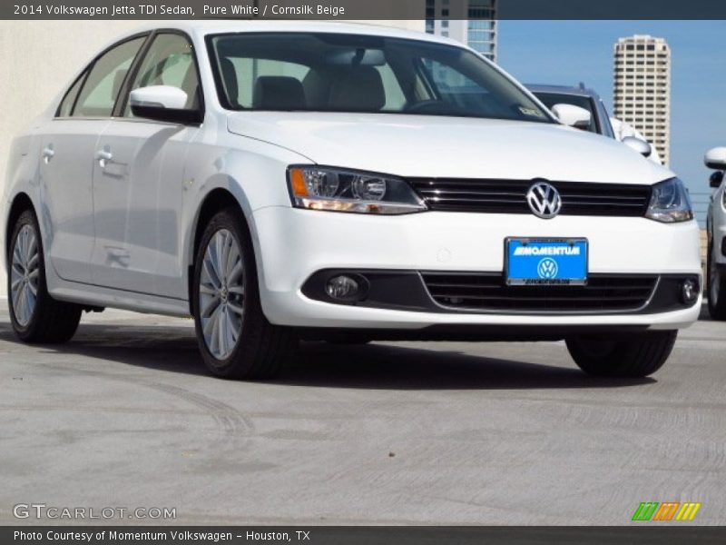 Pure White / Cornsilk Beige 2014 Volkswagen Jetta TDI Sedan