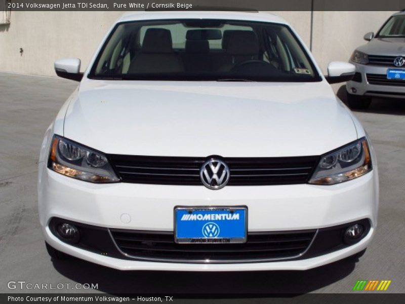 Pure White / Cornsilk Beige 2014 Volkswagen Jetta TDI Sedan