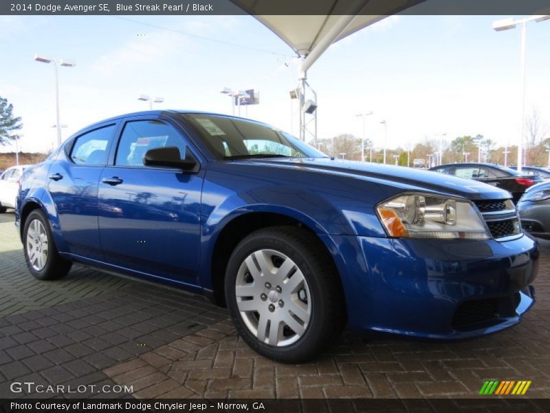 Blue Streak Pearl / Black 2014 Dodge Avenger SE