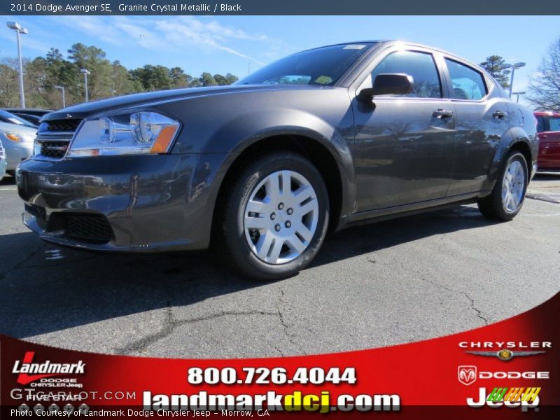 Granite Crystal Metallic / Black 2014 Dodge Avenger SE