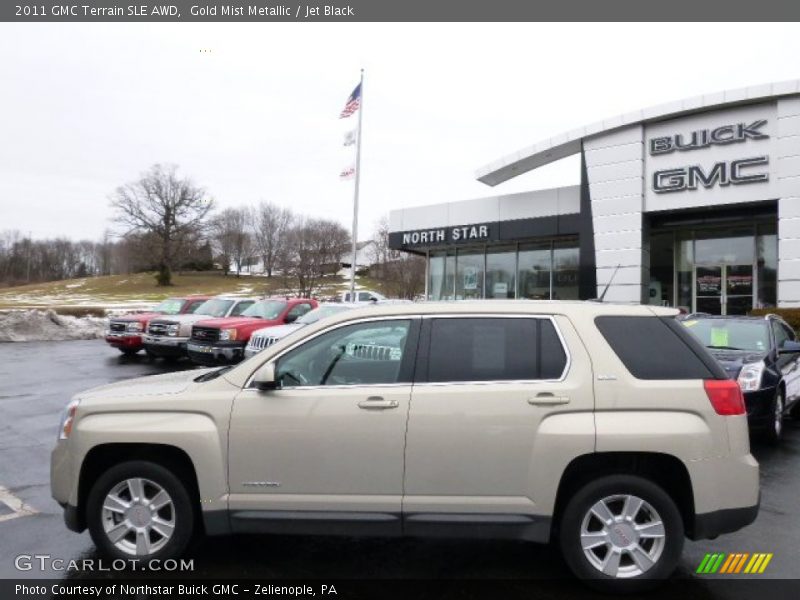 Gold Mist Metallic / Jet Black 2011 GMC Terrain SLE AWD
