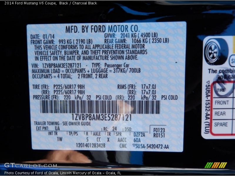 Black / Charcoal Black 2014 Ford Mustang V6 Coupe