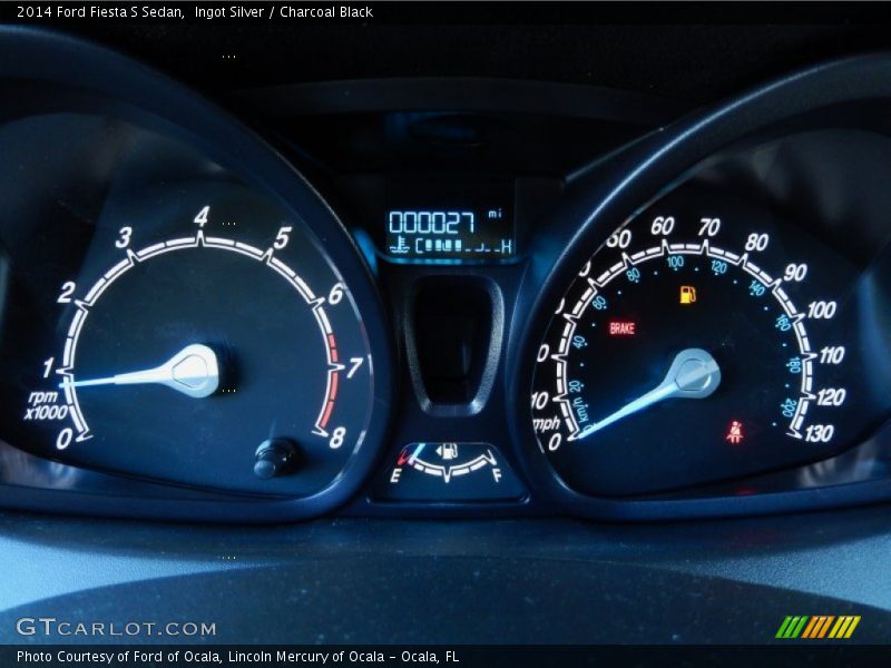 Ingot Silver / Charcoal Black 2014 Ford Fiesta S Sedan