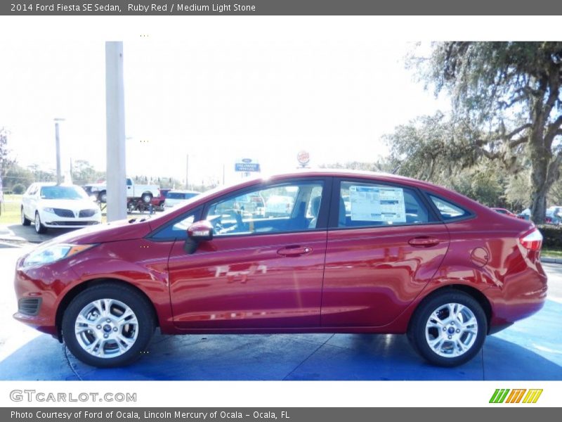 Ruby Red / Medium Light Stone 2014 Ford Fiesta SE Sedan