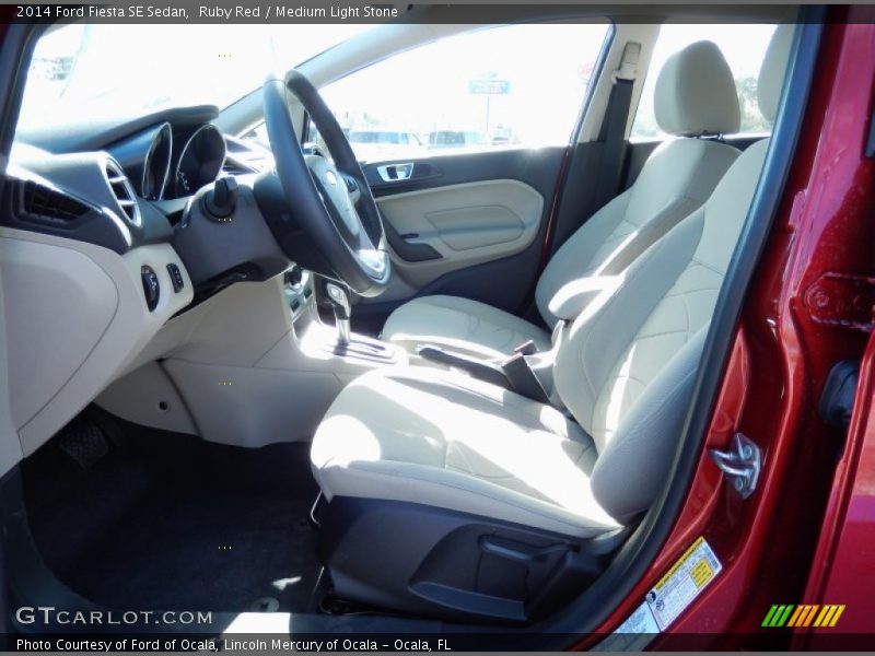 Ruby Red / Medium Light Stone 2014 Ford Fiesta SE Sedan