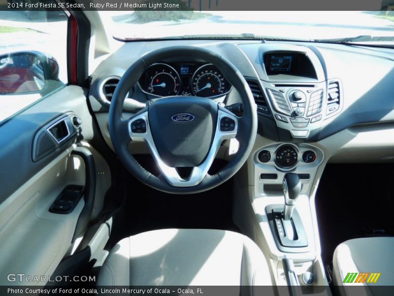 Ruby Red / Medium Light Stone 2014 Ford Fiesta SE Sedan