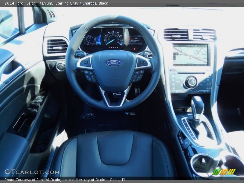 Sterling Gray / Charcoal Black 2014 Ford Fusion Titanium