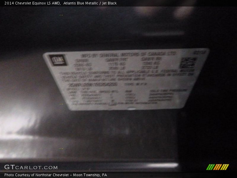 Atlantis Blue Metallic / Jet Black 2014 Chevrolet Equinox LS AWD