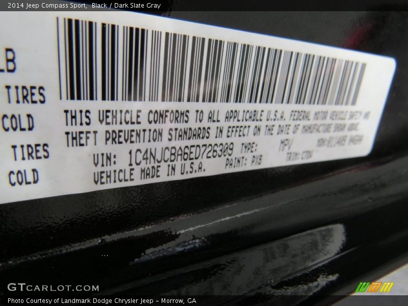 Black / Dark Slate Gray 2014 Jeep Compass Sport