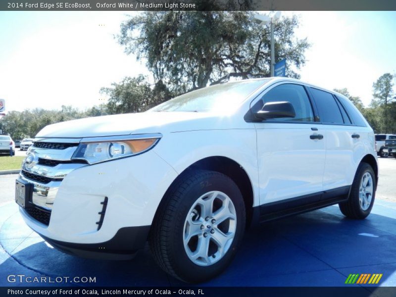 Oxford White / Medium Light Stone 2014 Ford Edge SE EcoBoost