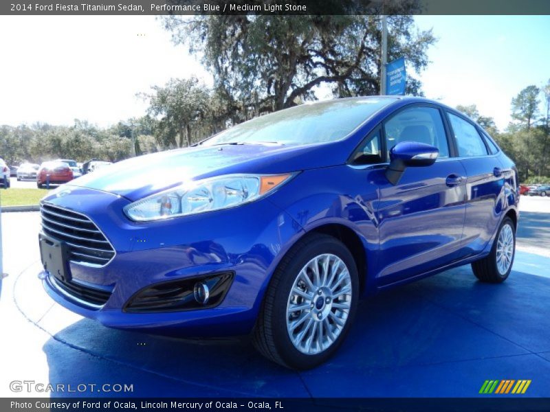 Performance Blue / Medium Light Stone 2014 Ford Fiesta Titanium Sedan