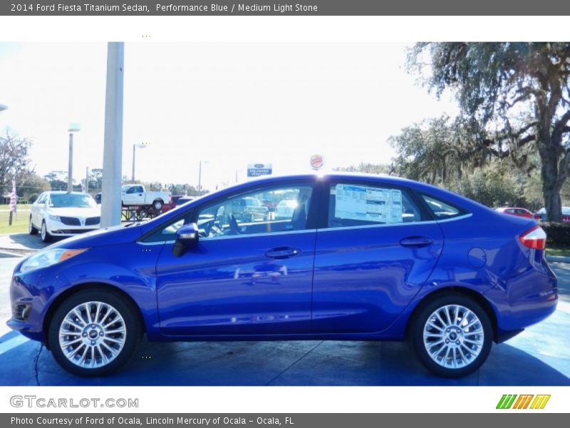 Performance Blue / Medium Light Stone 2014 Ford Fiesta Titanium Sedan