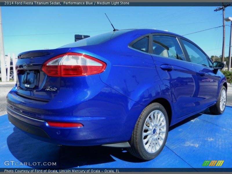 Performance Blue / Medium Light Stone 2014 Ford Fiesta Titanium Sedan