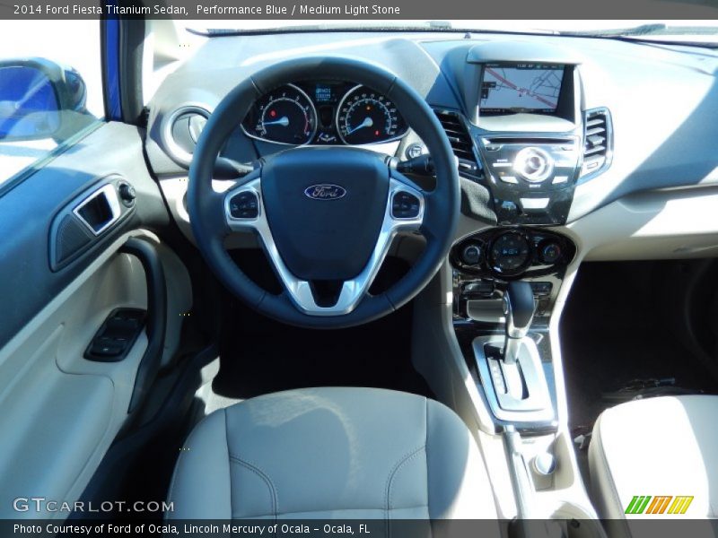 Performance Blue / Medium Light Stone 2014 Ford Fiesta Titanium Sedan
