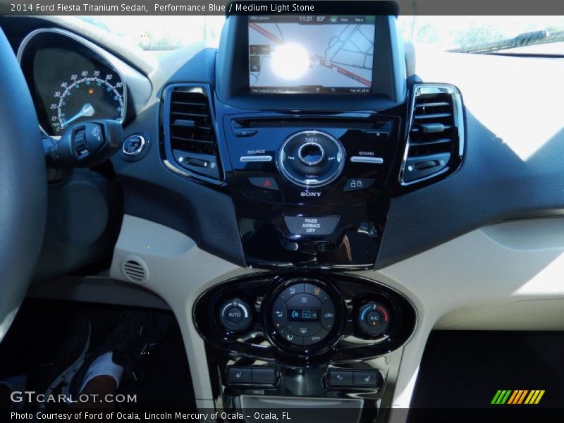 Performance Blue / Medium Light Stone 2014 Ford Fiesta Titanium Sedan