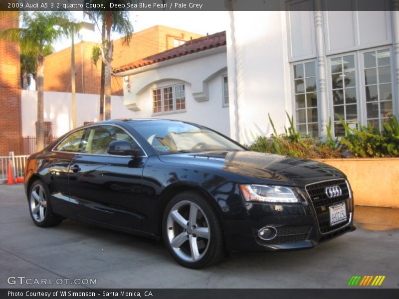Deep Sea Blue Pearl / Pale Grey 2009 Audi A5 3.2 quattro Coupe