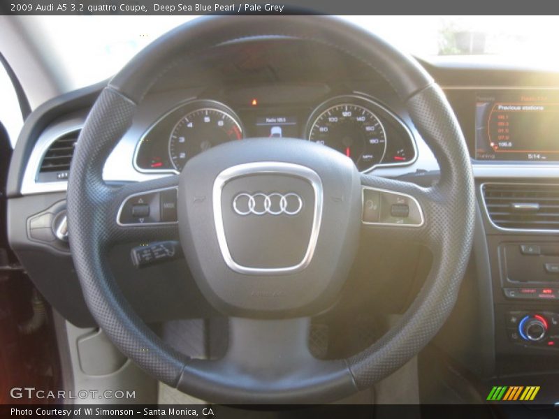 Deep Sea Blue Pearl / Pale Grey 2009 Audi A5 3.2 quattro Coupe