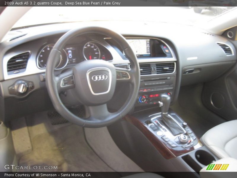 Deep Sea Blue Pearl / Pale Grey 2009 Audi A5 3.2 quattro Coupe