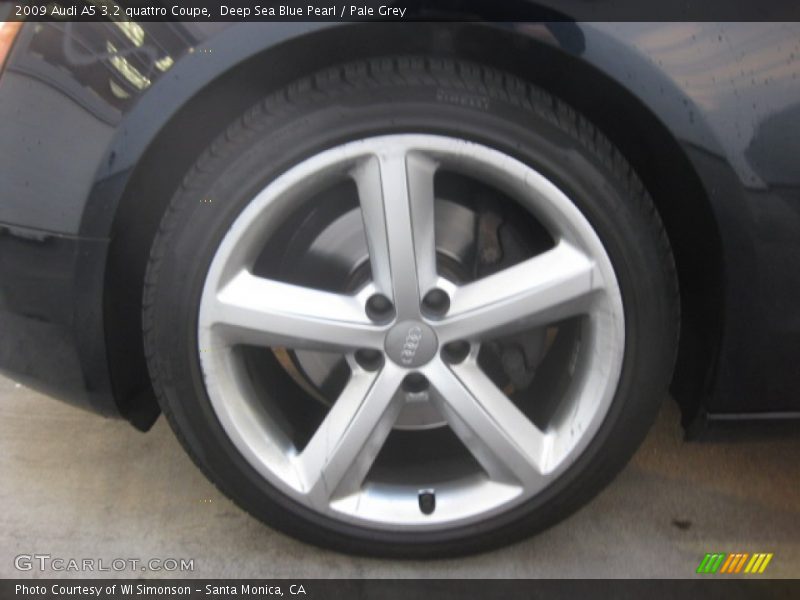 Deep Sea Blue Pearl / Pale Grey 2009 Audi A5 3.2 quattro Coupe
