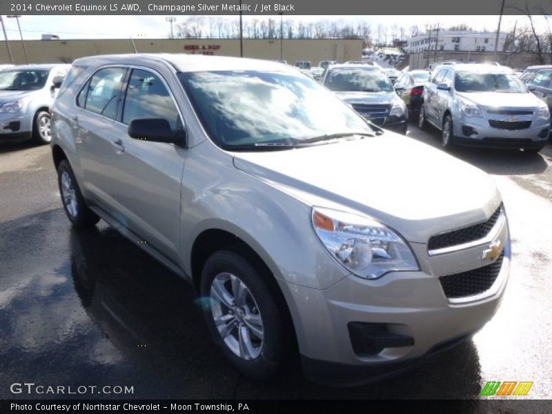 Champagne Silver Metallic / Jet Black 2014 Chevrolet Equinox LS AWD