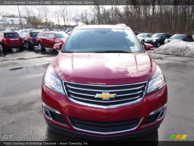 Crystal Red Tintcoat / Ebony 2014 Chevrolet Traverse LT AWD